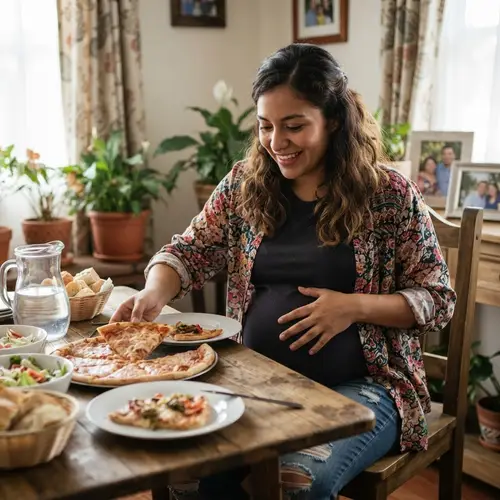 Stunning Latina Woman with a Full Belly