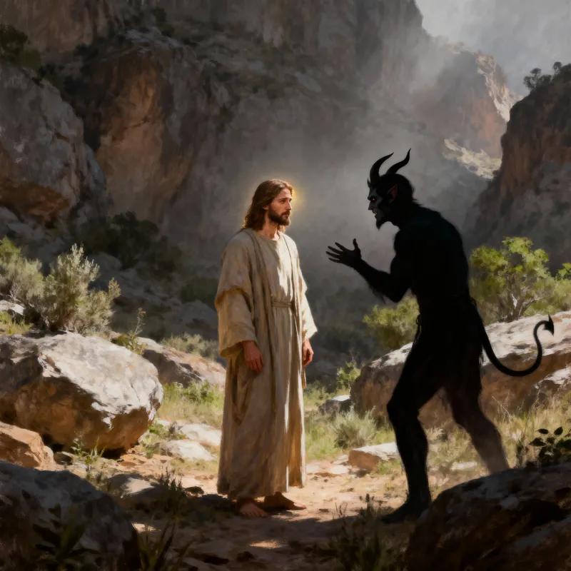 Jesus Tested by the Devil in the Wilderness