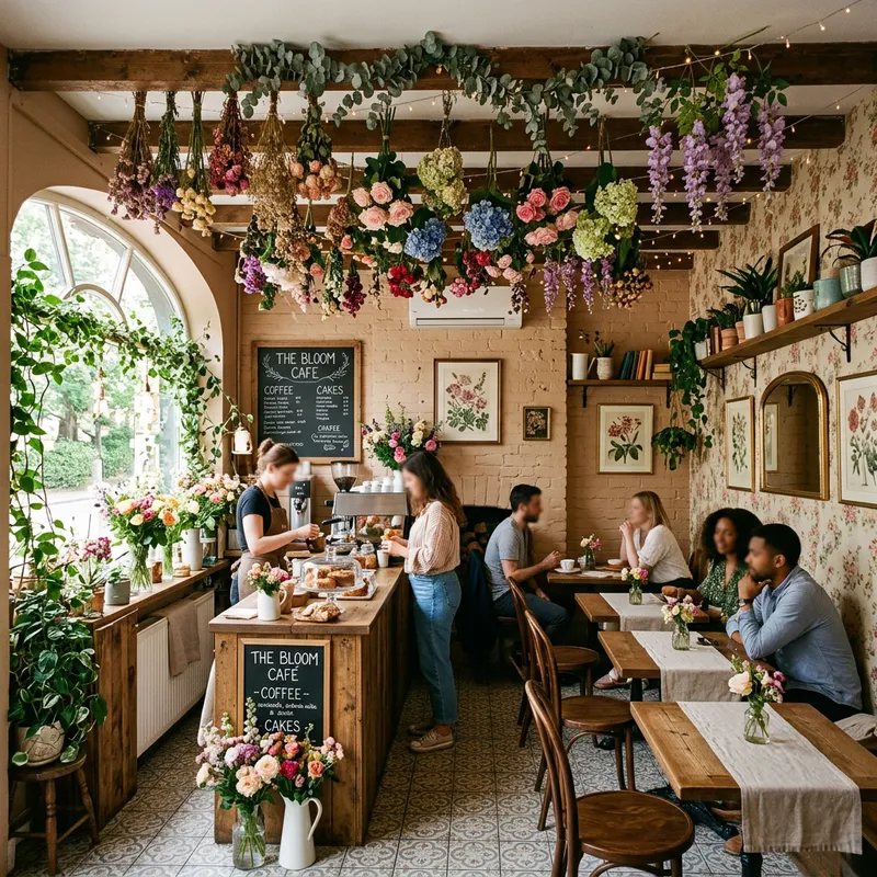 Charming Floral-Themed Cafe in 350 Sq Ft Space Charming Floral-Themed Cafe in 350 Sq Ft Space