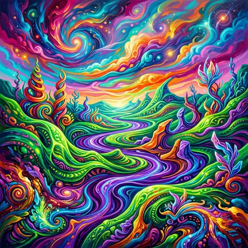 Vibrant Abstract Landscape Art | Dynamic Colorful Designs