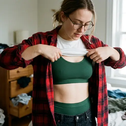 Open Shirt Video Featuring Bra and Panties