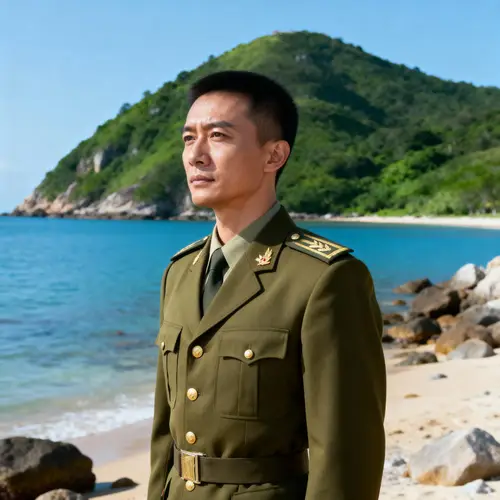 Army Dress Photo with Island Background