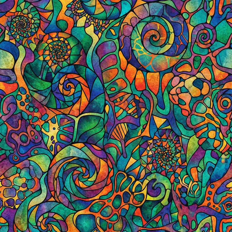 Abstract Colorful Pattern Design: Vẽ Bing Ching