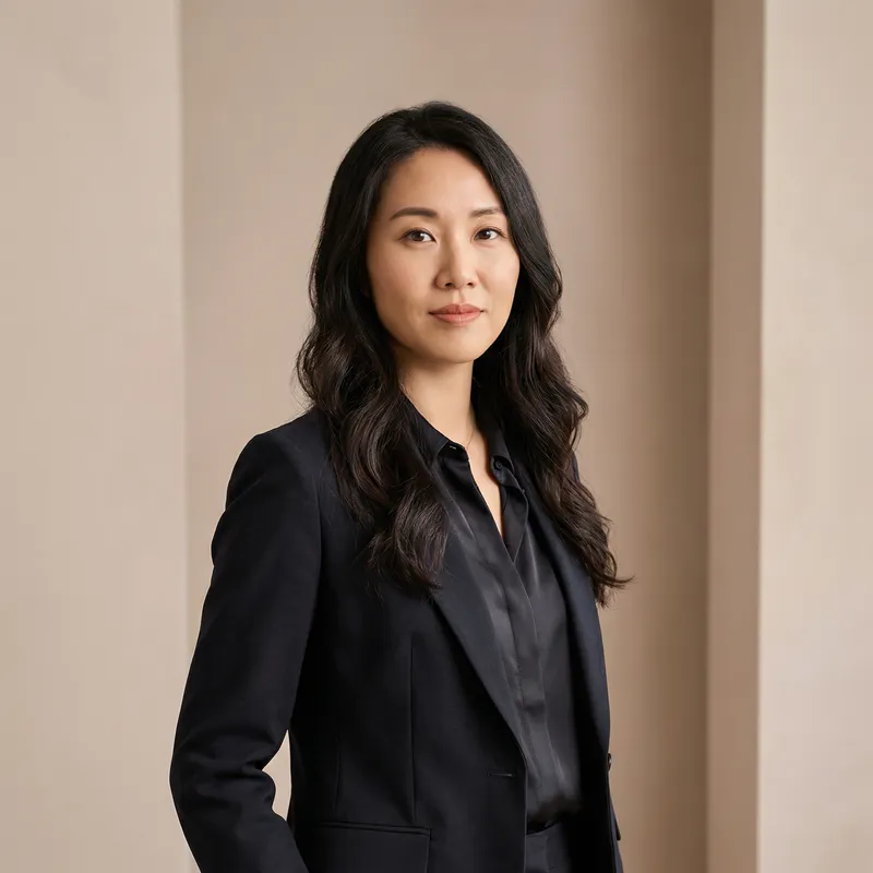 Elegant Chinese Woman with Long Flowing Hair and Captivating Eyes