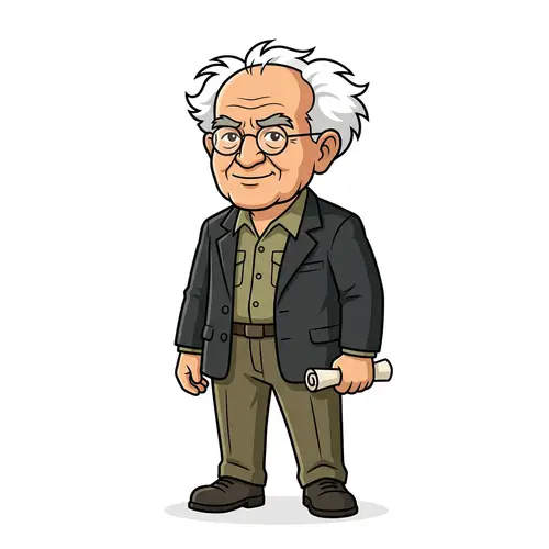 David Ben-Gurion Vector Cartoon Illustration
