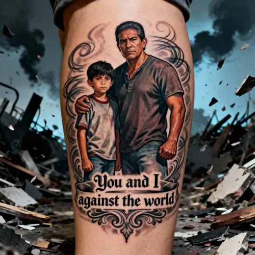 Heartwarming Tattoo Design: Strength & Unity