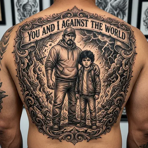 Heartwarming Tattoo Design: Strength & Unity