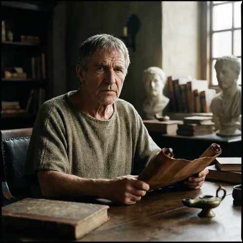 Marcus Aurelius Portrait: Stoicism Principle, Medium Format Capture