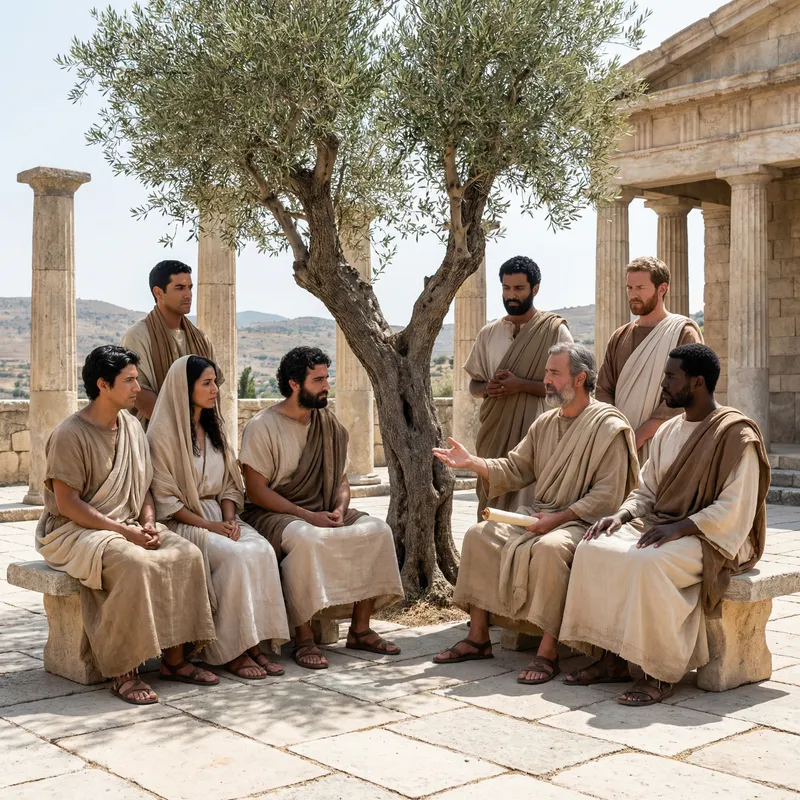 Stoic Philosophy Gathering in Ancient Greece