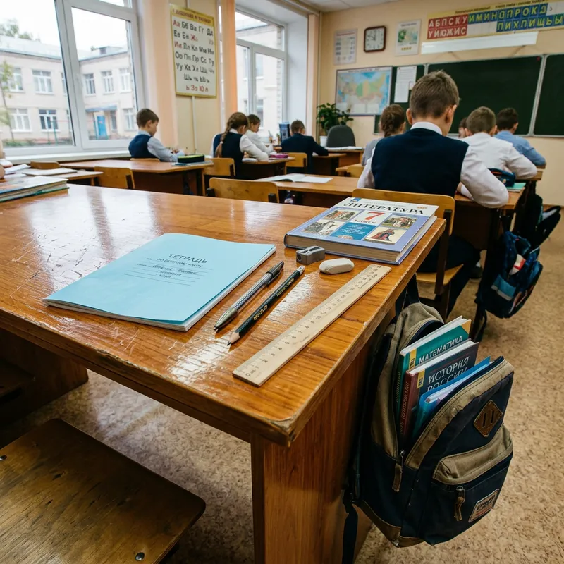 Russian School Supplies - Notebook, Book, Pen, Pencil, Ruler, Backpack