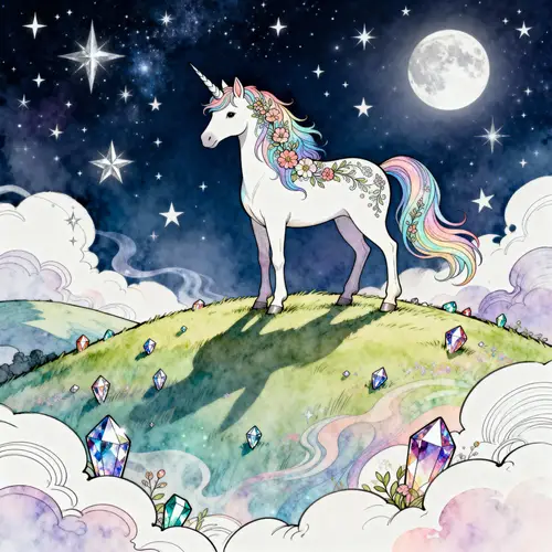 Whimsical Unicorn Coloring Page for Imagination