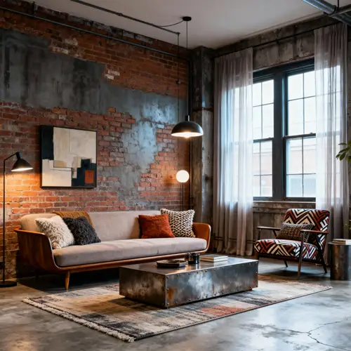Eclectic Industrial Modern Living Room Ideas