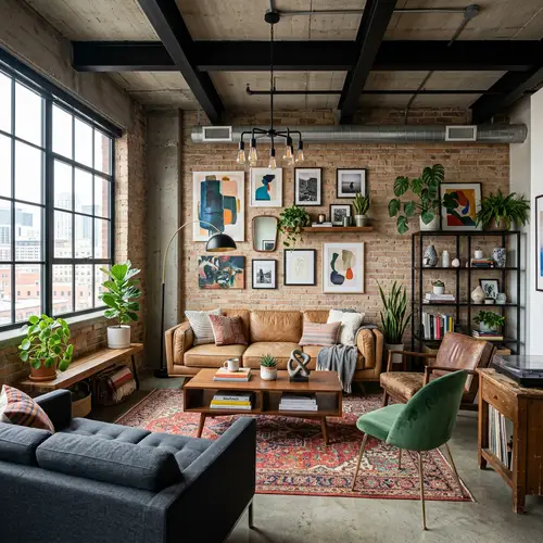 Eclectic Industrial Modern Living Room Ideas