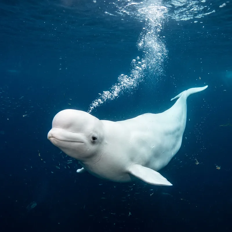 Playful Beluga Whale Using Echolocation