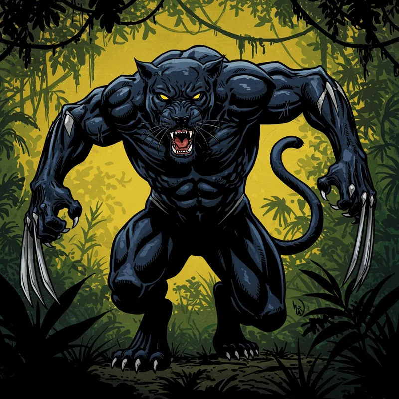 Black Panther and Wolverine Fusion Art