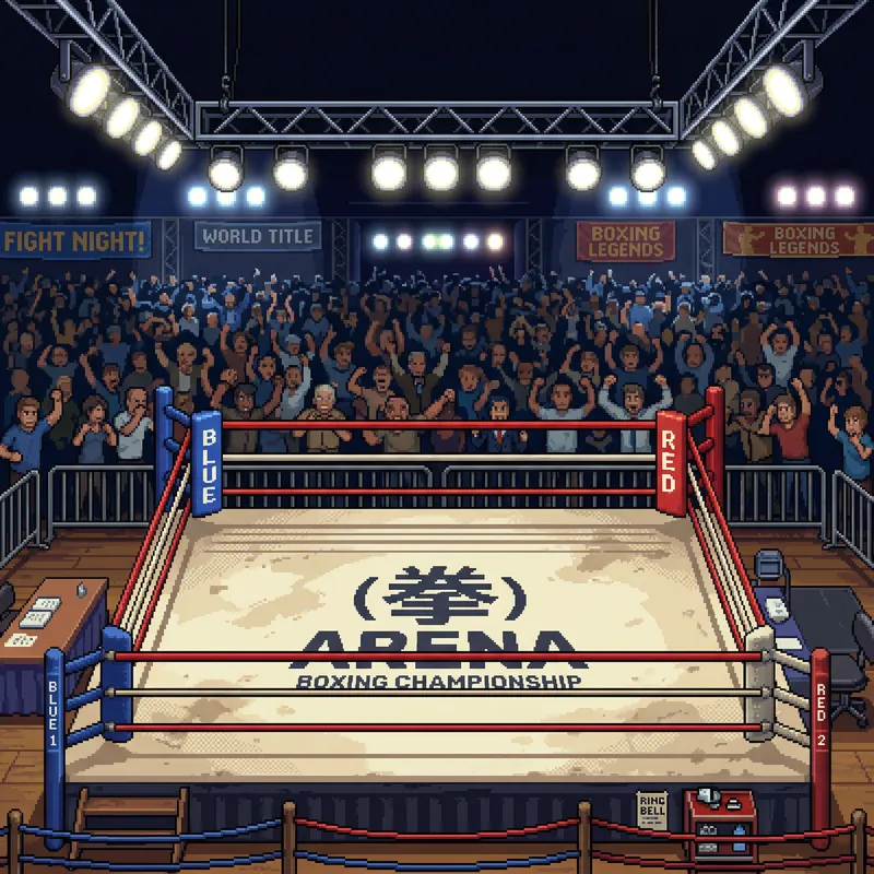 Pixel Art Boxing Ring Background for 2D Games