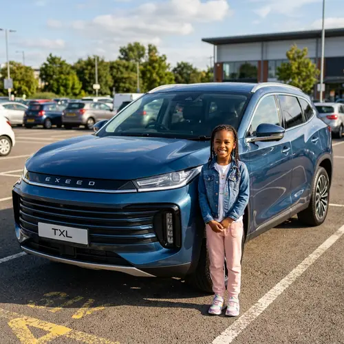Young Girl with Exeed Car | Modern & High-Tech Vibe