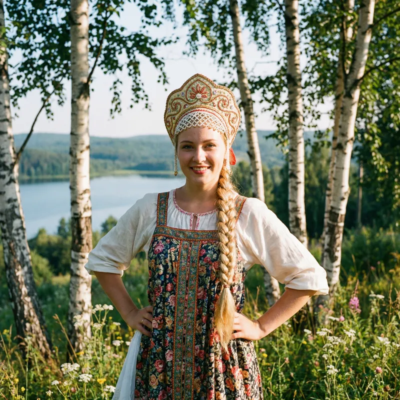 Russian Girl with Perfect Figure | Serene Beauty of Russian Wilderness