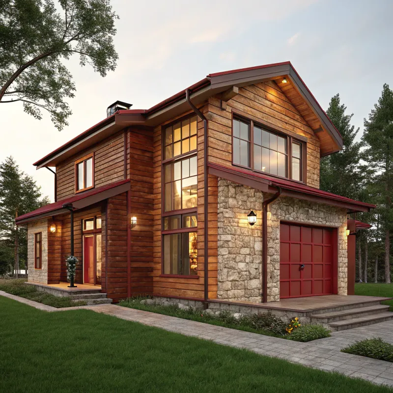 Moderate Big House of Quartz and Crimson Wood