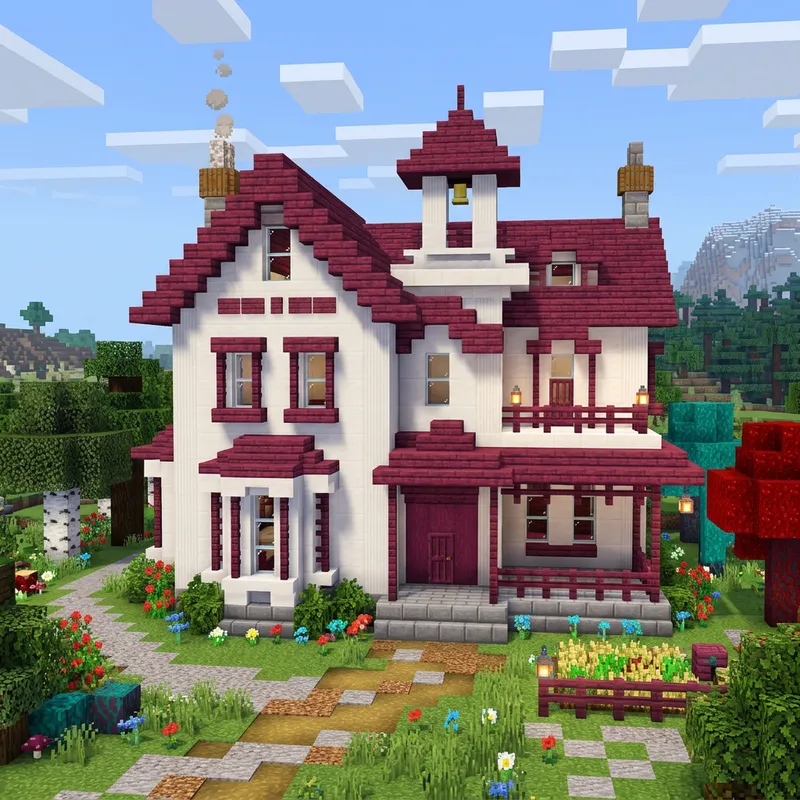 Moderate Big House of Quartz and Crimson Wood