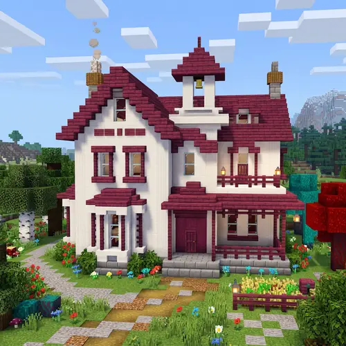 Moderate Big House of Quartz and Crimson Wood