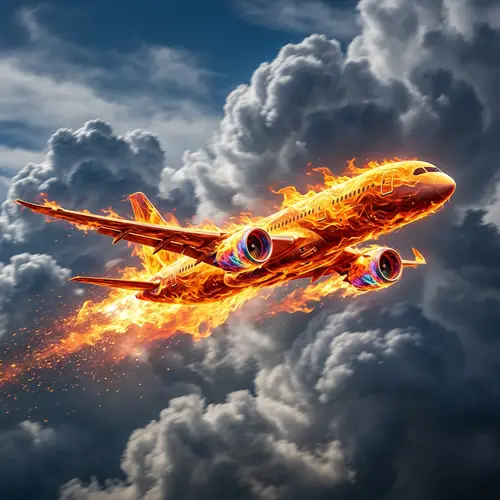 Awe-Inspiring Plane of Fire | Mesmerizing Beauty in the Sky