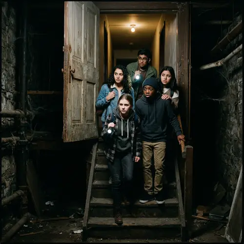 5 Teens Brave the Creepy Dark Basement Adventure