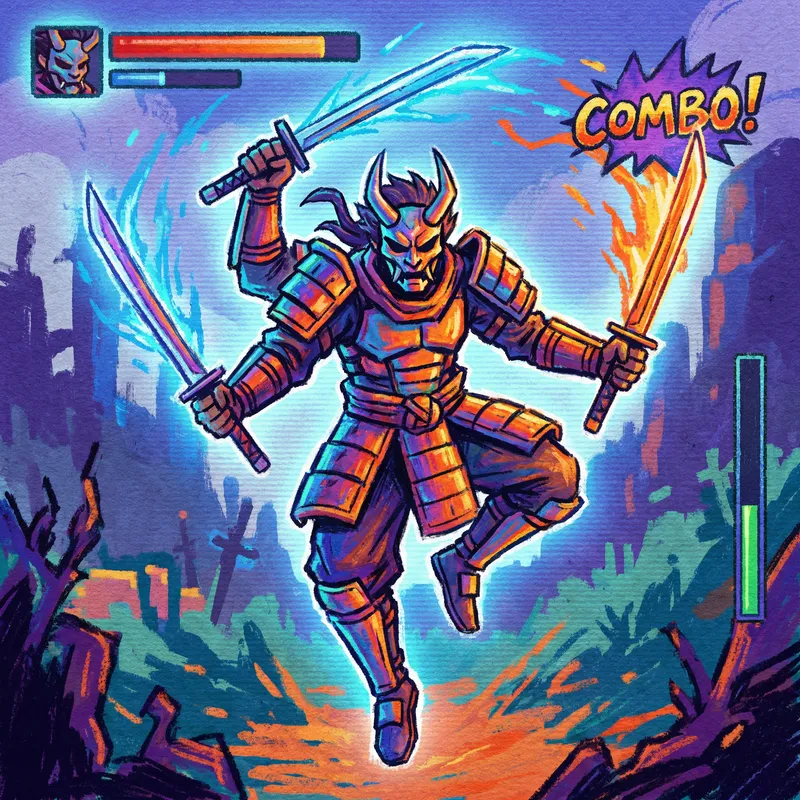 Dota 2 Juggernaut | Bold Crayon Artwork with Dynamic Movement