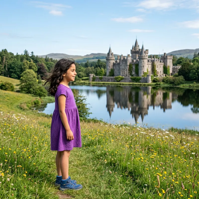 Enchanting Castle Backdrop with Girl Enchanting Castle Backdrop with Girl
