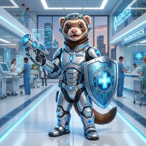 Futuristic Ferret Mascot for Healthcare