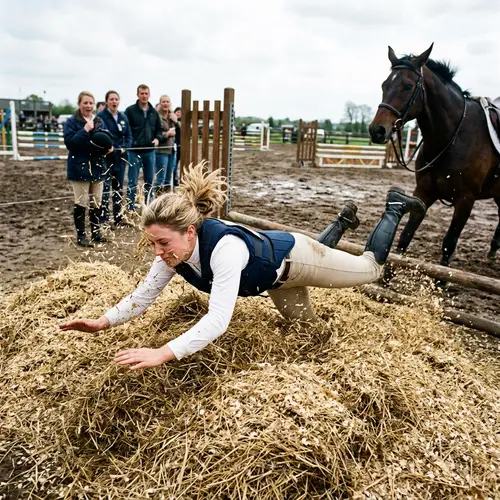Equestrian Mishap - Hilarious Face-First Leap | High-Speed Photo