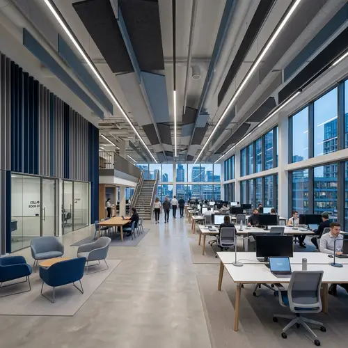 Contemporary Office Space with Sleek Acoustic Panels | Architectural Photography