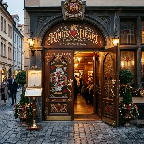King of Hearts Themed Restaurant Entrance | Royal Decor