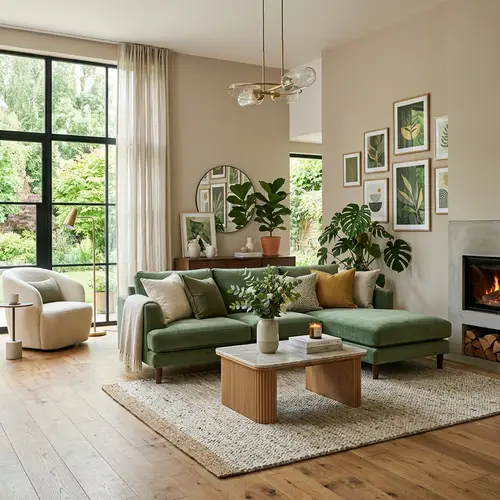 Beautiful Contemporary Living Room in Green