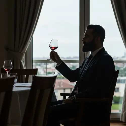 Cheers! Stylish Man Toasting with Wine