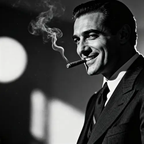 Classic Noir Portrait of a Charismatic Gangster