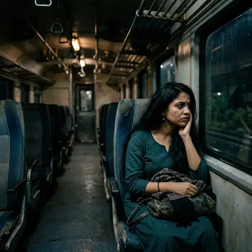 Captivating South Asian Woman in Eerie Train | Mystery Unfolded