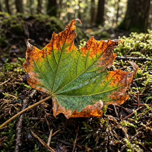 Detailed Vibrant Leaf Closeup | Enriched Veins & Warm Colors