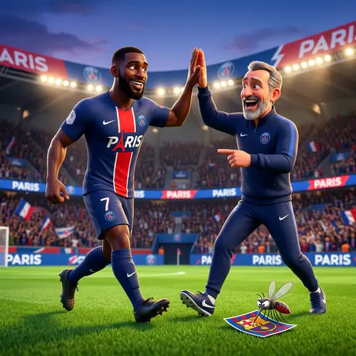 Epic PSG Rivalry Animation Featuring Luiz Enrique & Dembélé