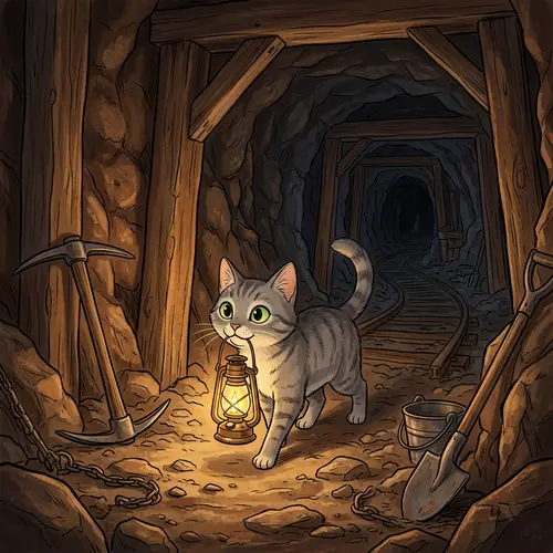 Exploring the Underground Mine with an Animated Cat