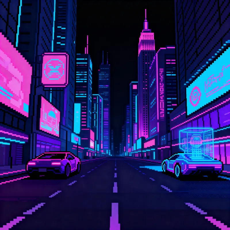 Cyberpunk Pixel Art Wallpaper for Your Screen