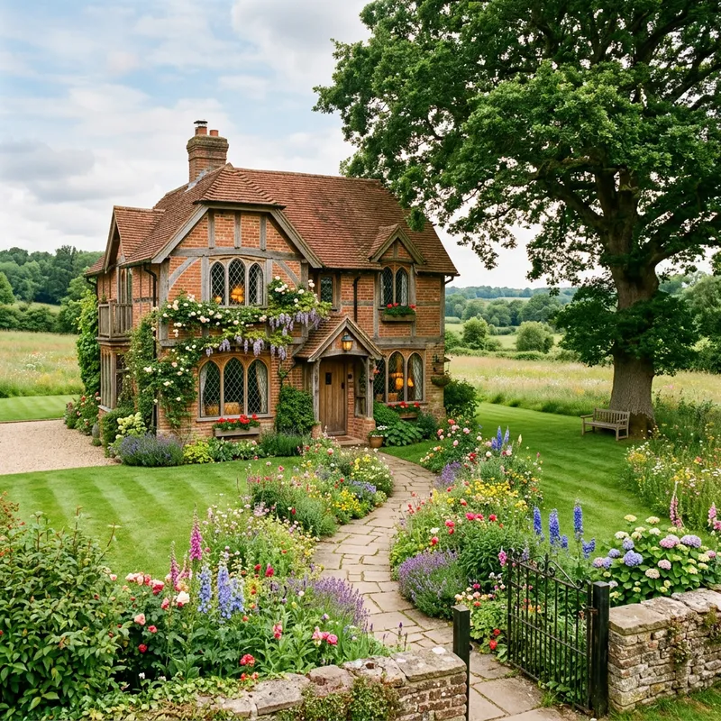 Picturesque Two-Story Villa Amidst Meadow