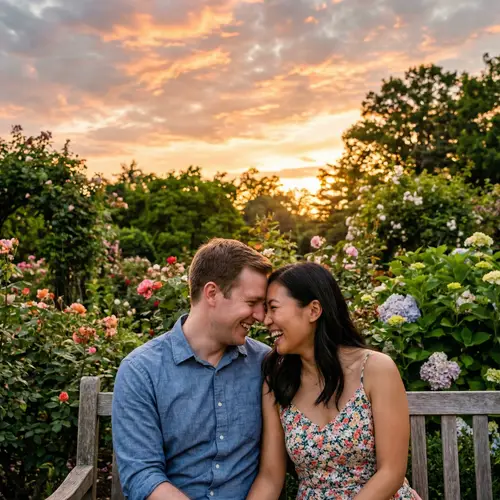 Romantic Evening in a Lush Garden