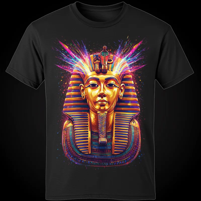 Psychedelic Tutankhamun T-Shirt Design