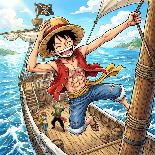 Monkey D. Luffy - Adventure-Seeking Character with Stretching Limbs