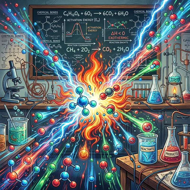 Chemical Energy Illustration | Molecules Interaction Chemical Energy Illustration | Molecules Interaction