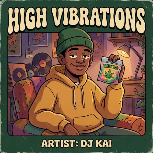 Cartoon Album Cover Featuring Weed Pack