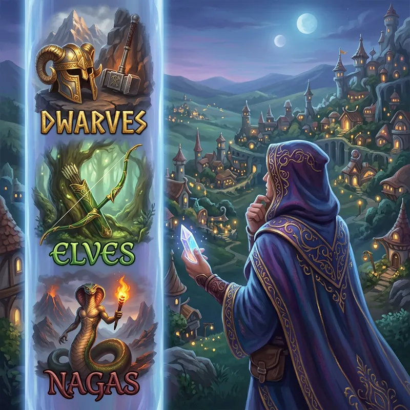 Fantasy World Selection: Choose Your Race - Dwarves, Elves, Nagas
