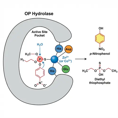 Enzymatic Degradation of Parathion by OP Hydrolase