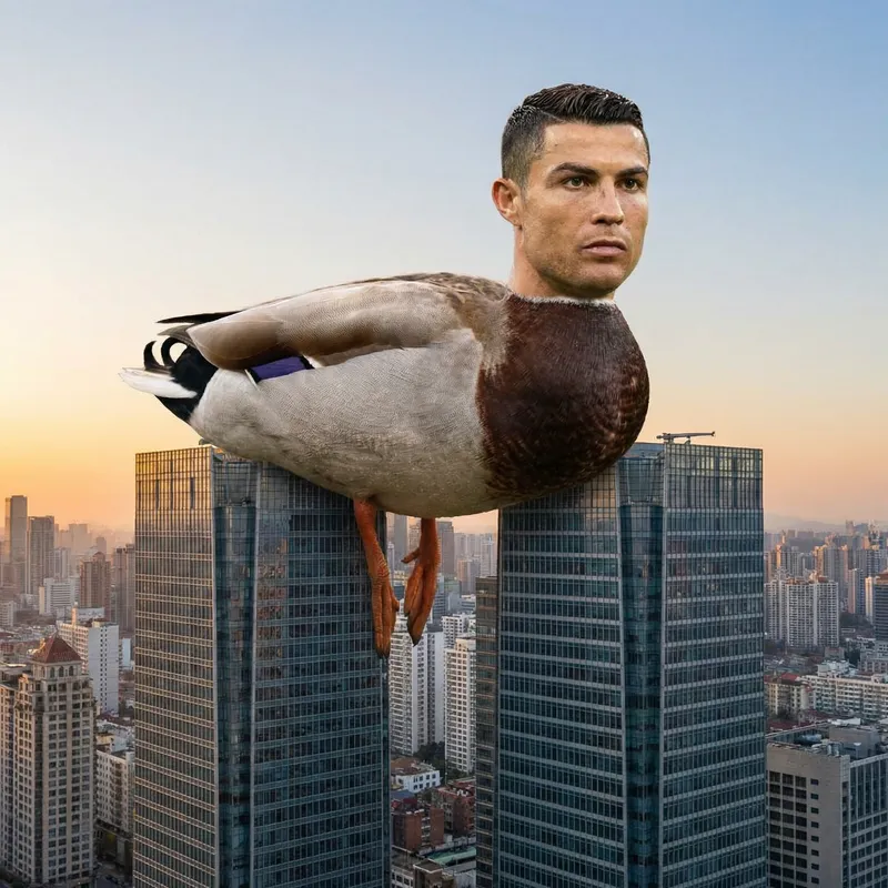 Cristiano Ronaldo Duck on the Twin Towers Cristiano Ronaldo Duck on the Twin Towers